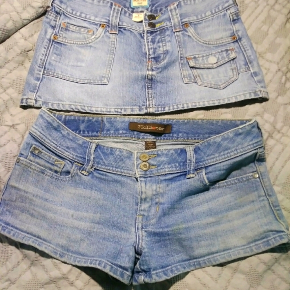 BOTH DENIM HOLLISTER SIZE 5 FOR $15!!